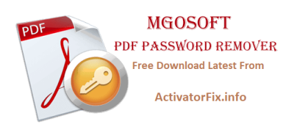 Mgosoft PDF Password Remover Crack