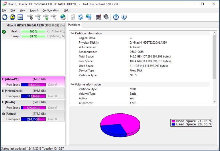 Hard Disk Sentinel 5.70 Pro Registration Key Full